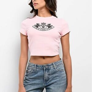 Juicy Couture Pink Crest Logo Crop Top Women’s Small